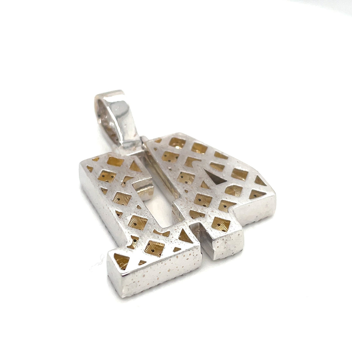 14k White Gold 3D Number “41” 2.60 CT TW Diamond Pendant