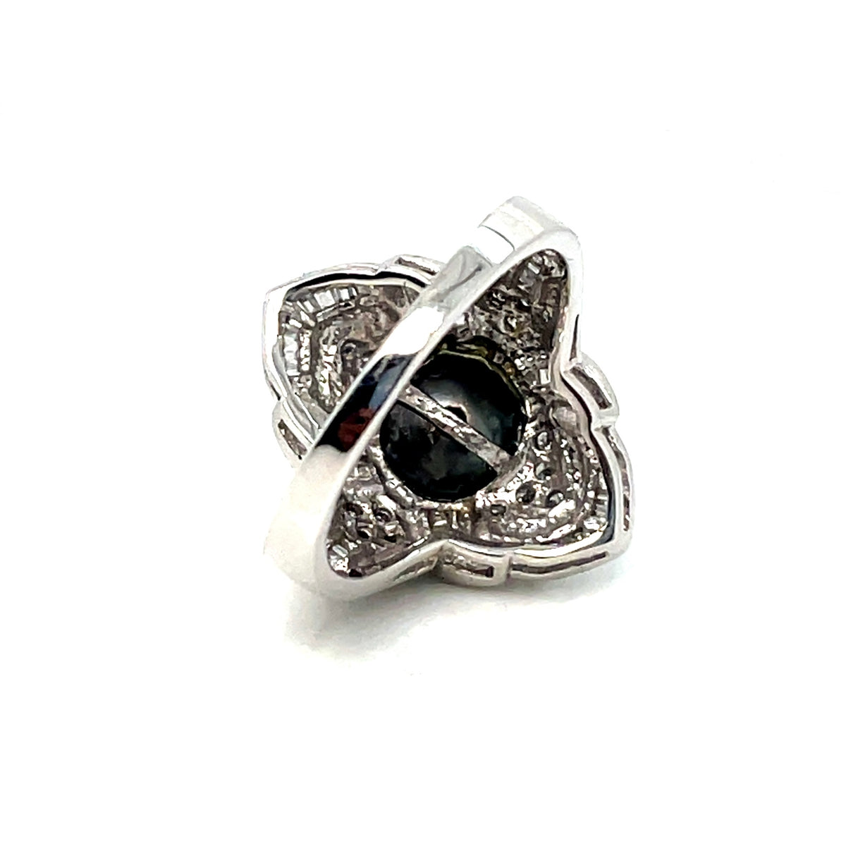 14k White Gold Pearl Diamond 0.80 CT TW Ring