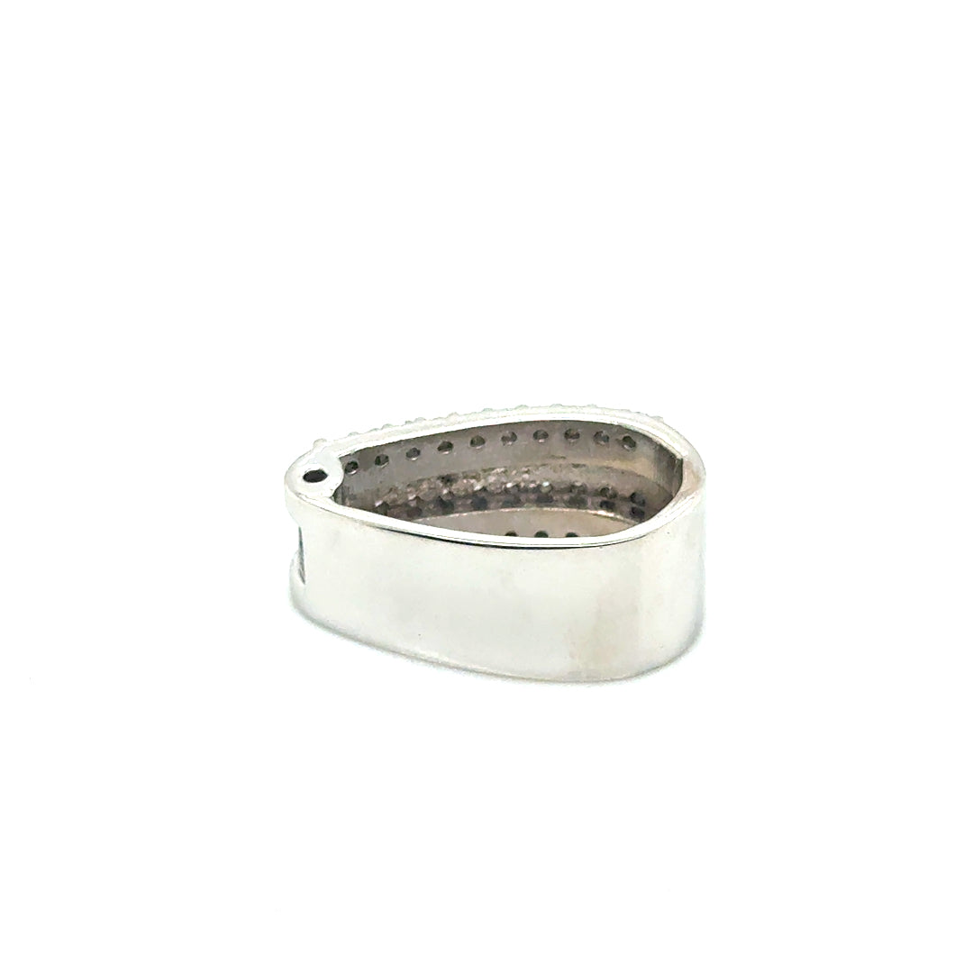 New 14k White Gold 1 CT TW Natural Diamond Bail