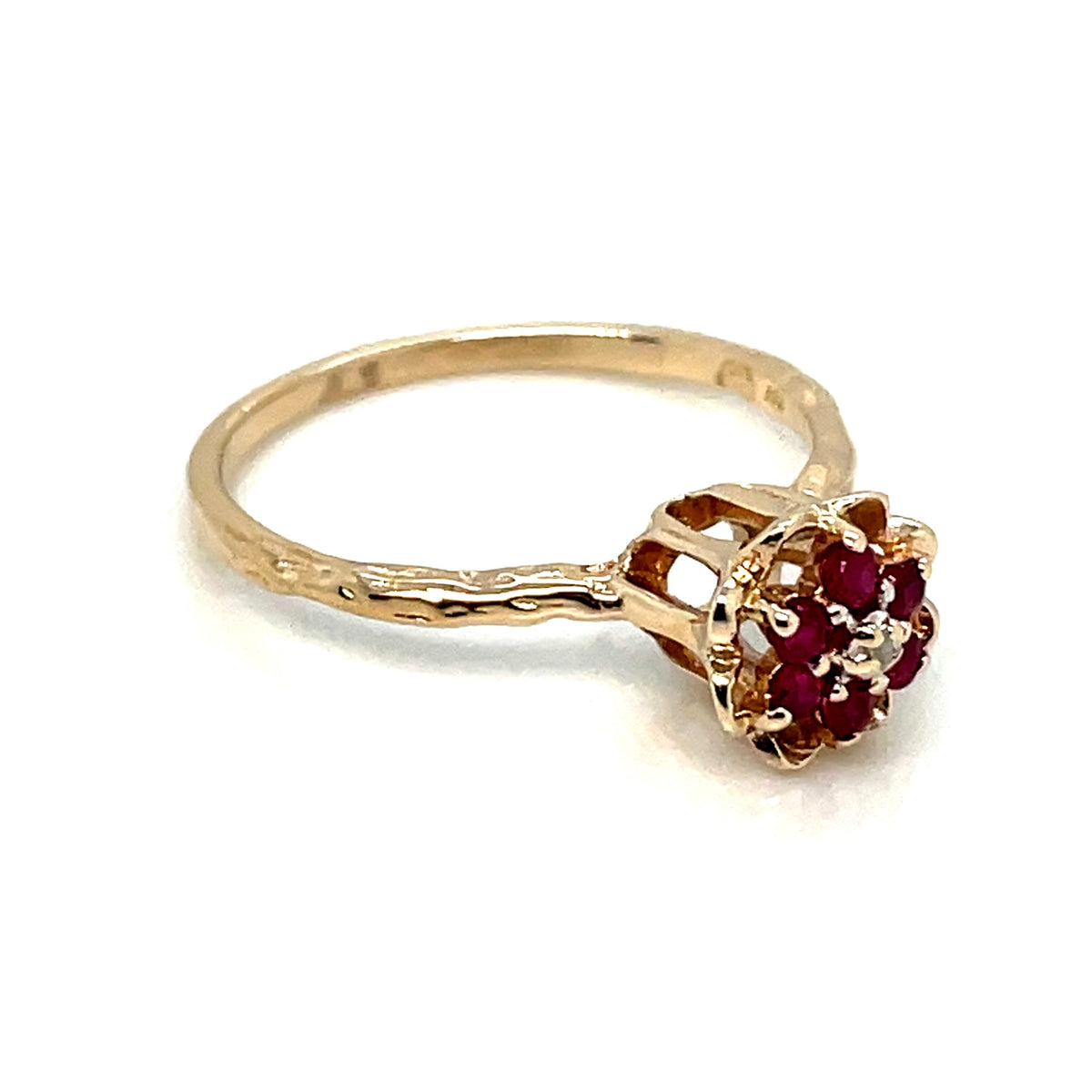 10k Yellow Gold Ruby Diamond Ring