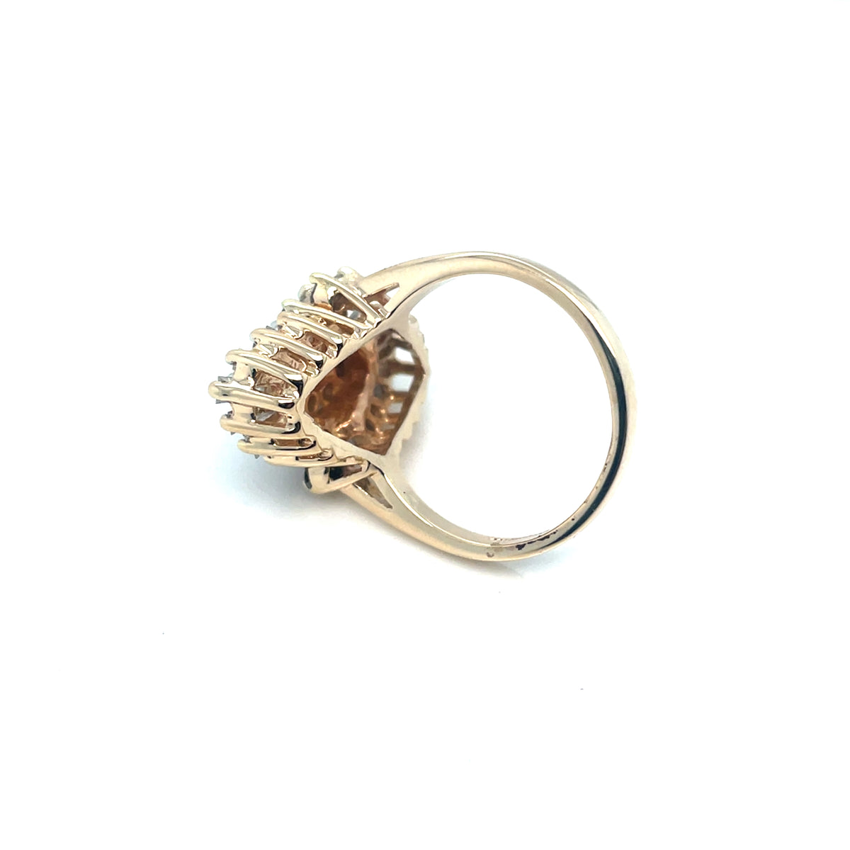 14k Yellow Gold Round, Tapered and Straight 2.1 CT TW Diamonds Ring