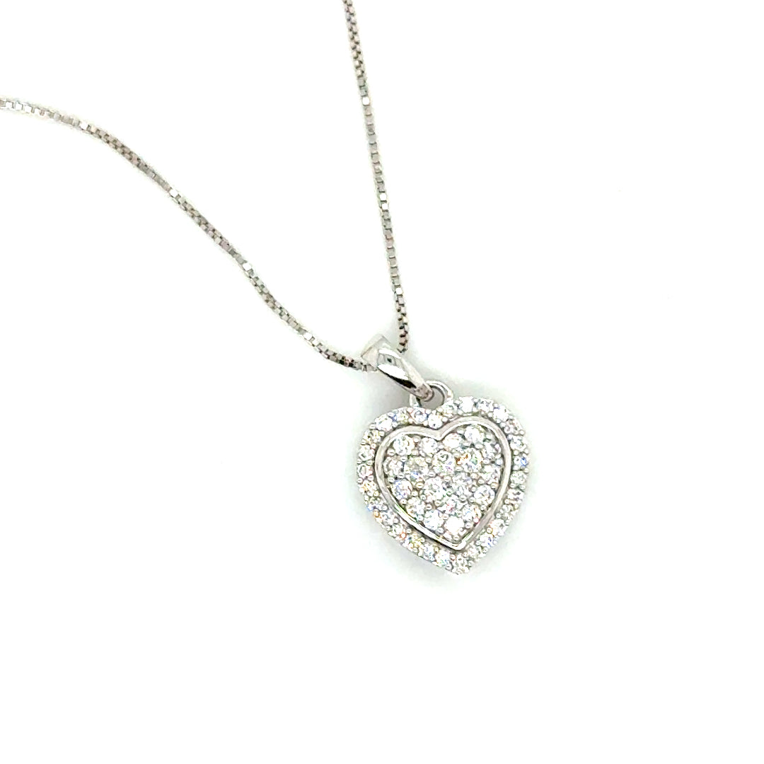 14k White Gold 1.30 CT TW Diamond Heart Earrings
