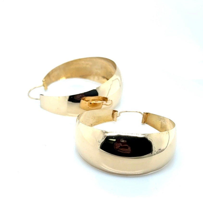 18k Yellow Gold Round Earrings