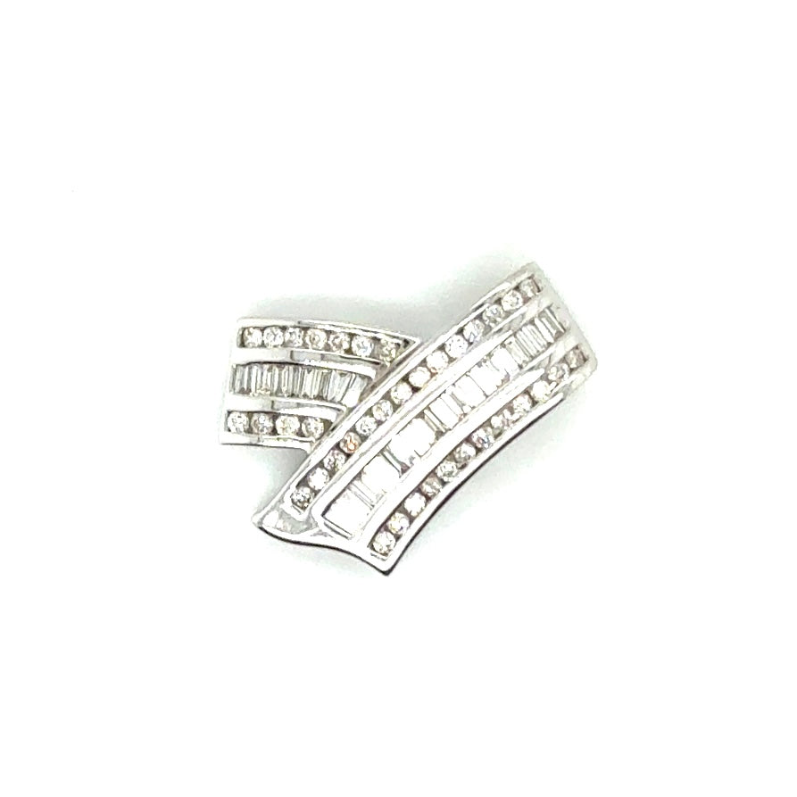 New 14k White Gold 2 CT TW Diamond Pendant