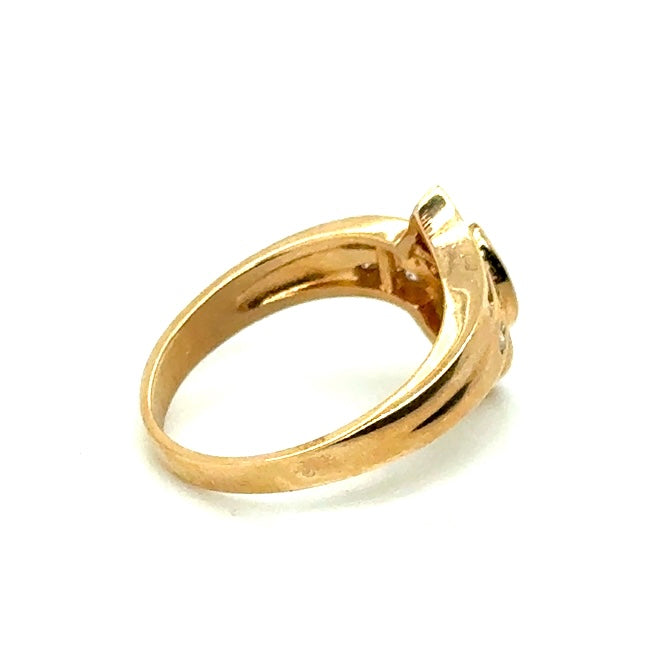 14k Yellow Gold Emerald and Diamonds Ring