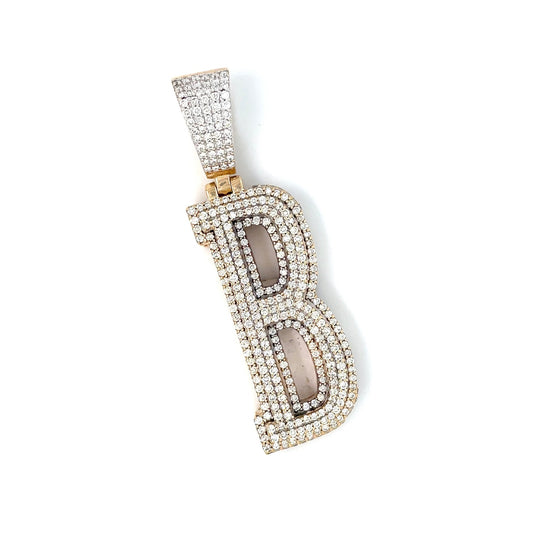 10k Yellow Gold 3 CT TW Diamond Letter “B” Pendant