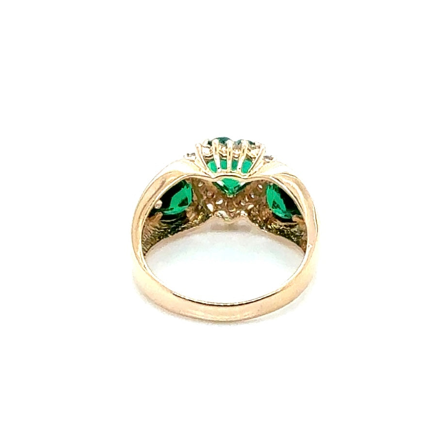New 14k Yellow Gold Heart Diamond Ring