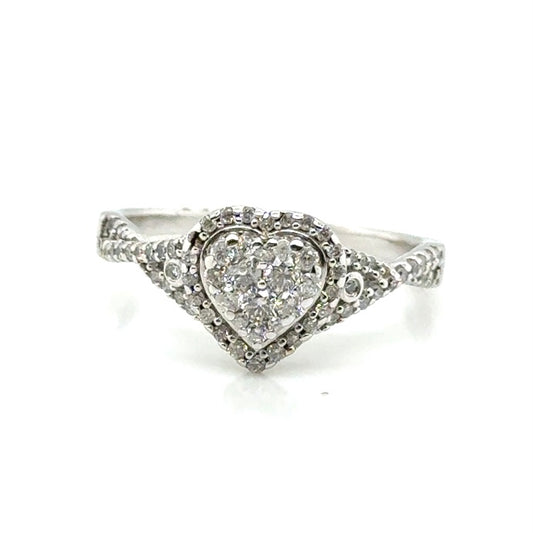 14k White Gold 0.9 CT TW Diamonds Ring