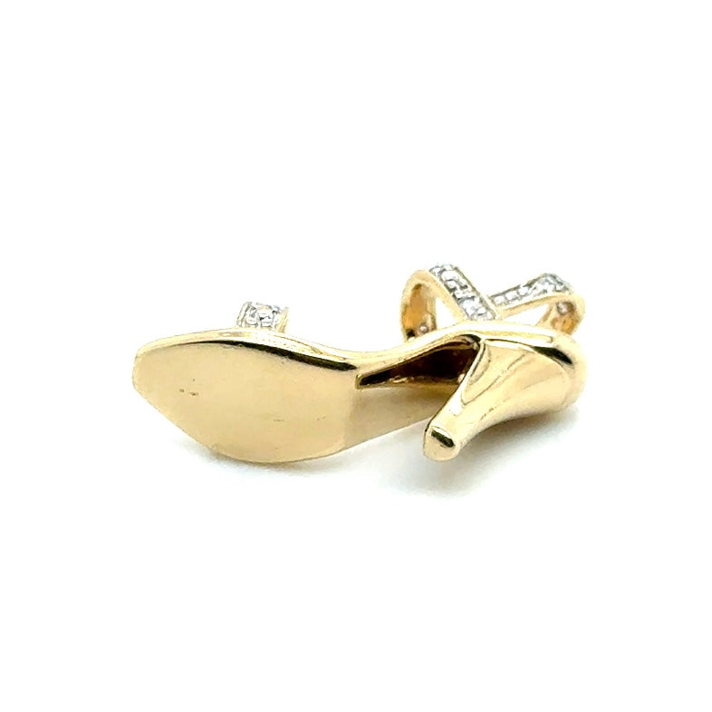 14k Yellow Gold High Hill Diamond Pendant