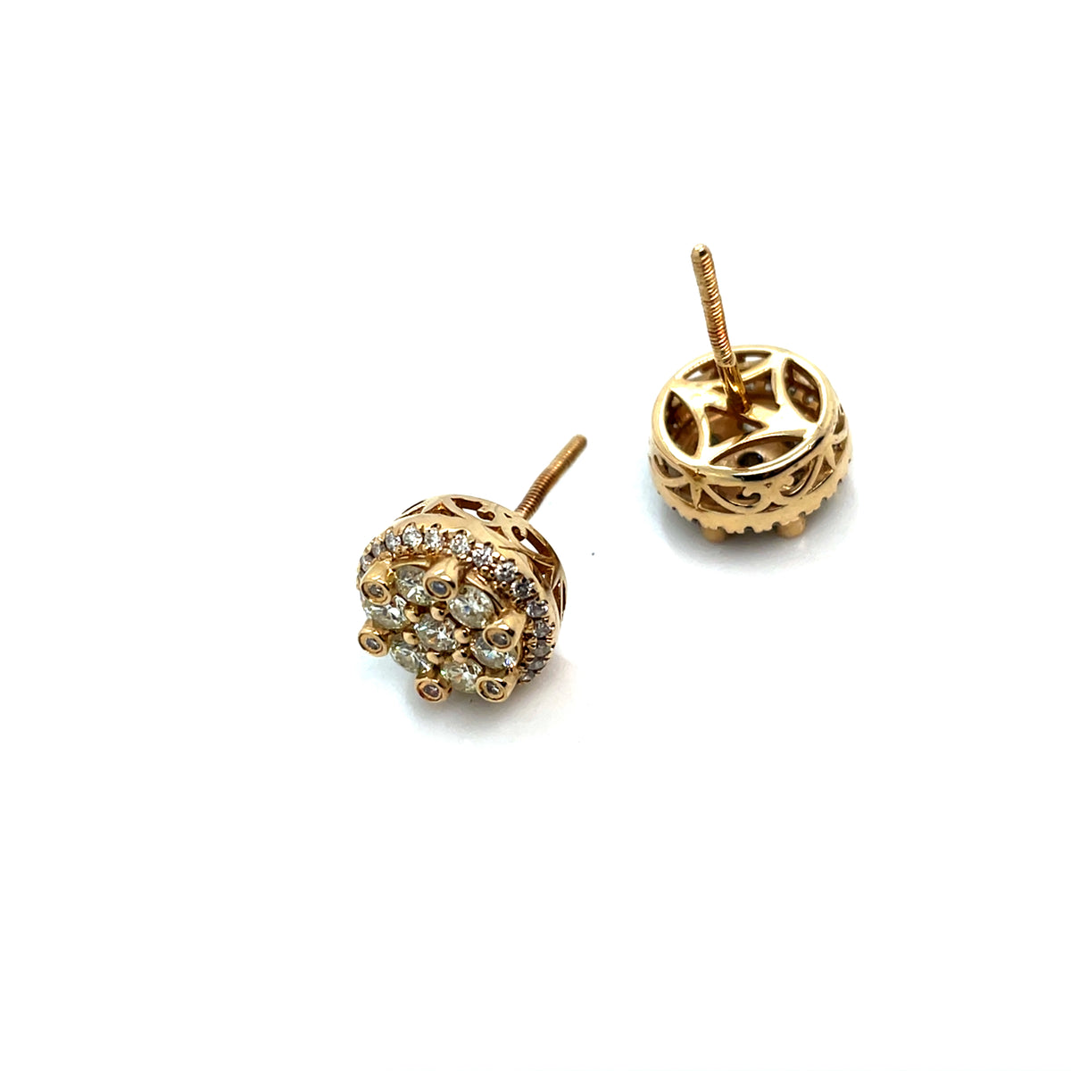 14k Yellow Gold 1.4 CT TW Diamond Earrings