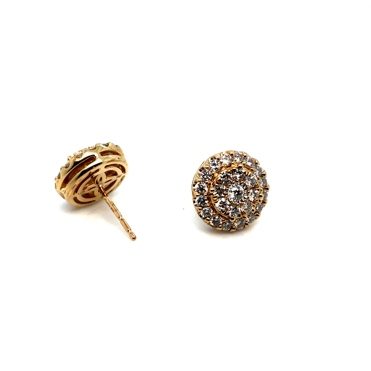 14k Yellow Gold 1.3 CT TW Diamonds Earrings