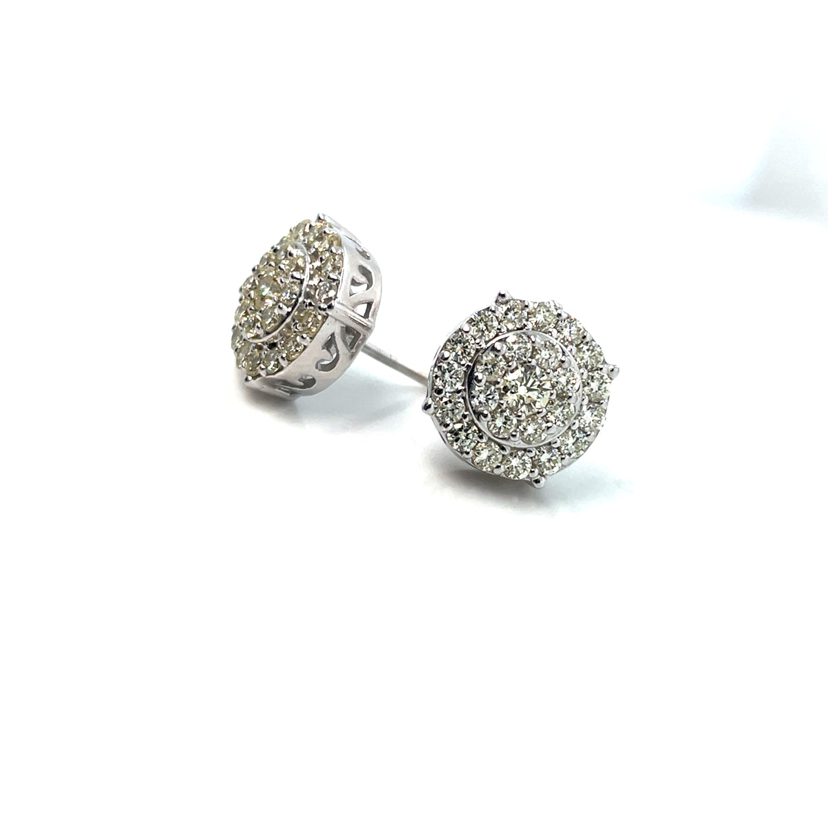 14k White Gold 1.5 CT TW Diamonds Earrings