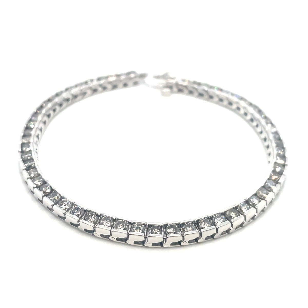 14k White Gold 3.92 CT TW Diamonds Bracelet