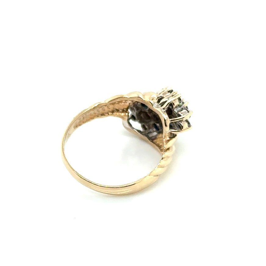 14k Yellow Gold Sapphire and 0.65 CT TW Diamond Ring