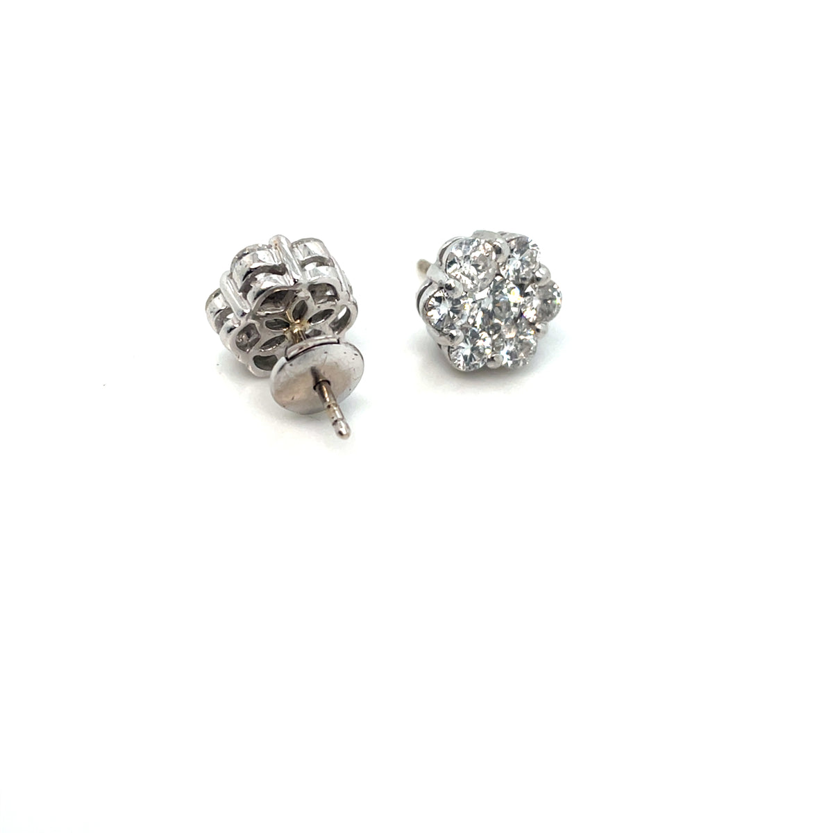 18k White Gold 1.75 CT TW Diamonds Earrings