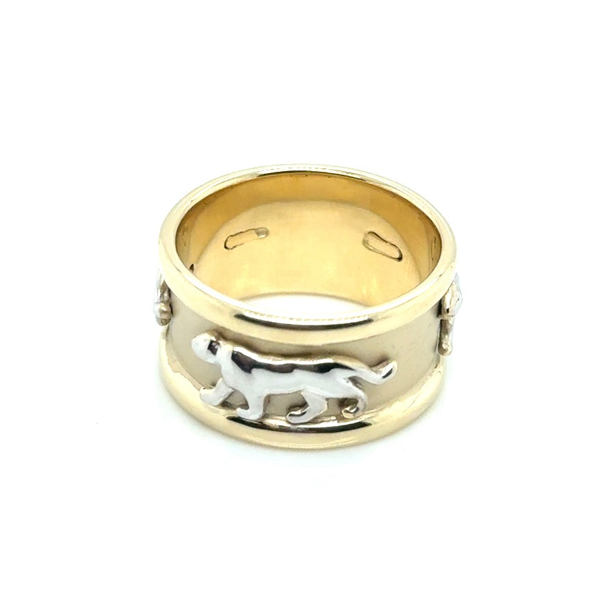 14k Yellow and White Gold Panthers Ring