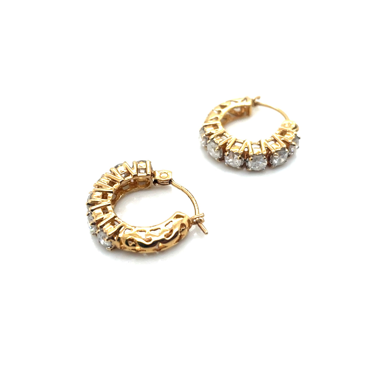 14k Yellow Gold 0.90 CT TW Diamonds Earrings