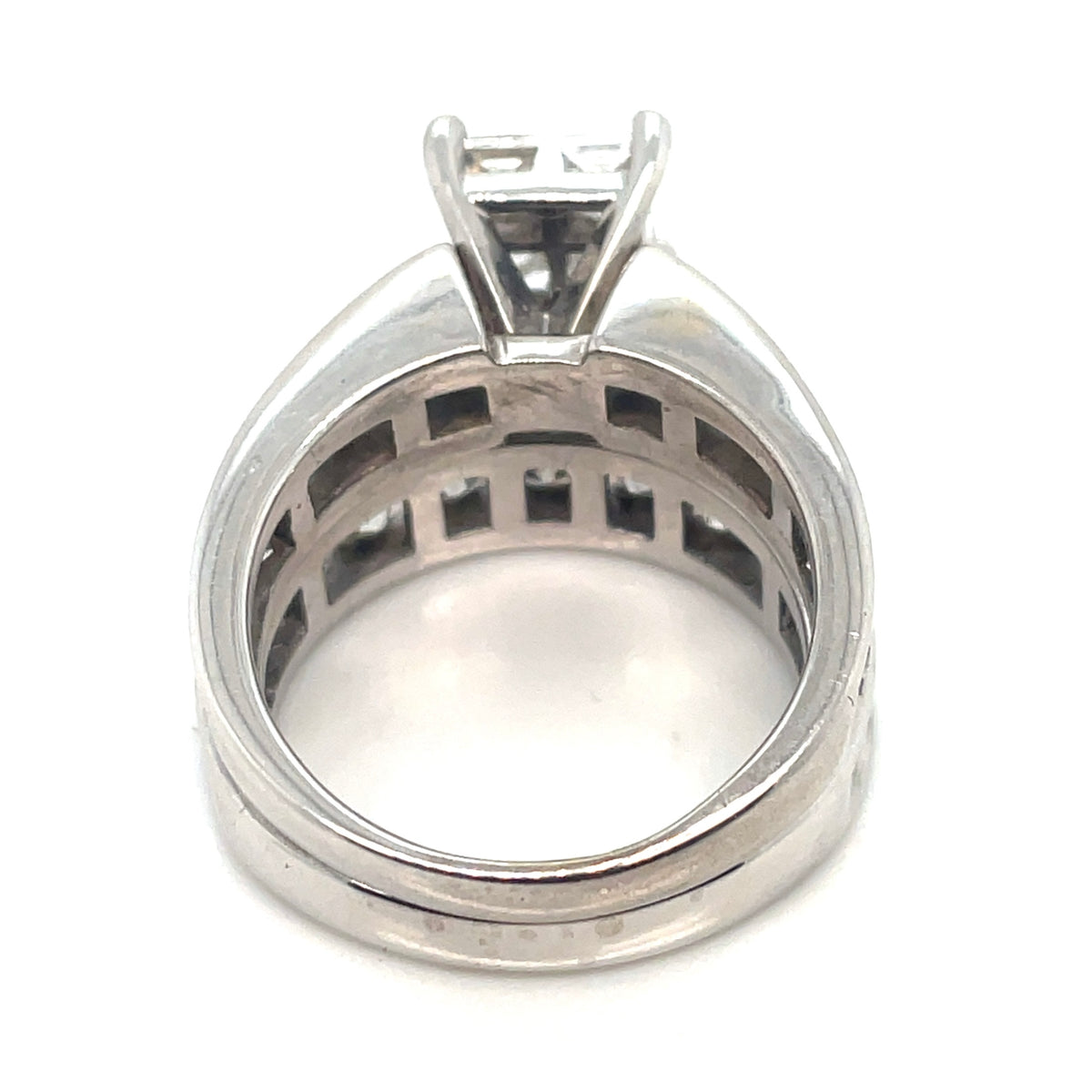 14k White Gold Engagement and Wedding Band 3.70 CT TW Diamonds Rings