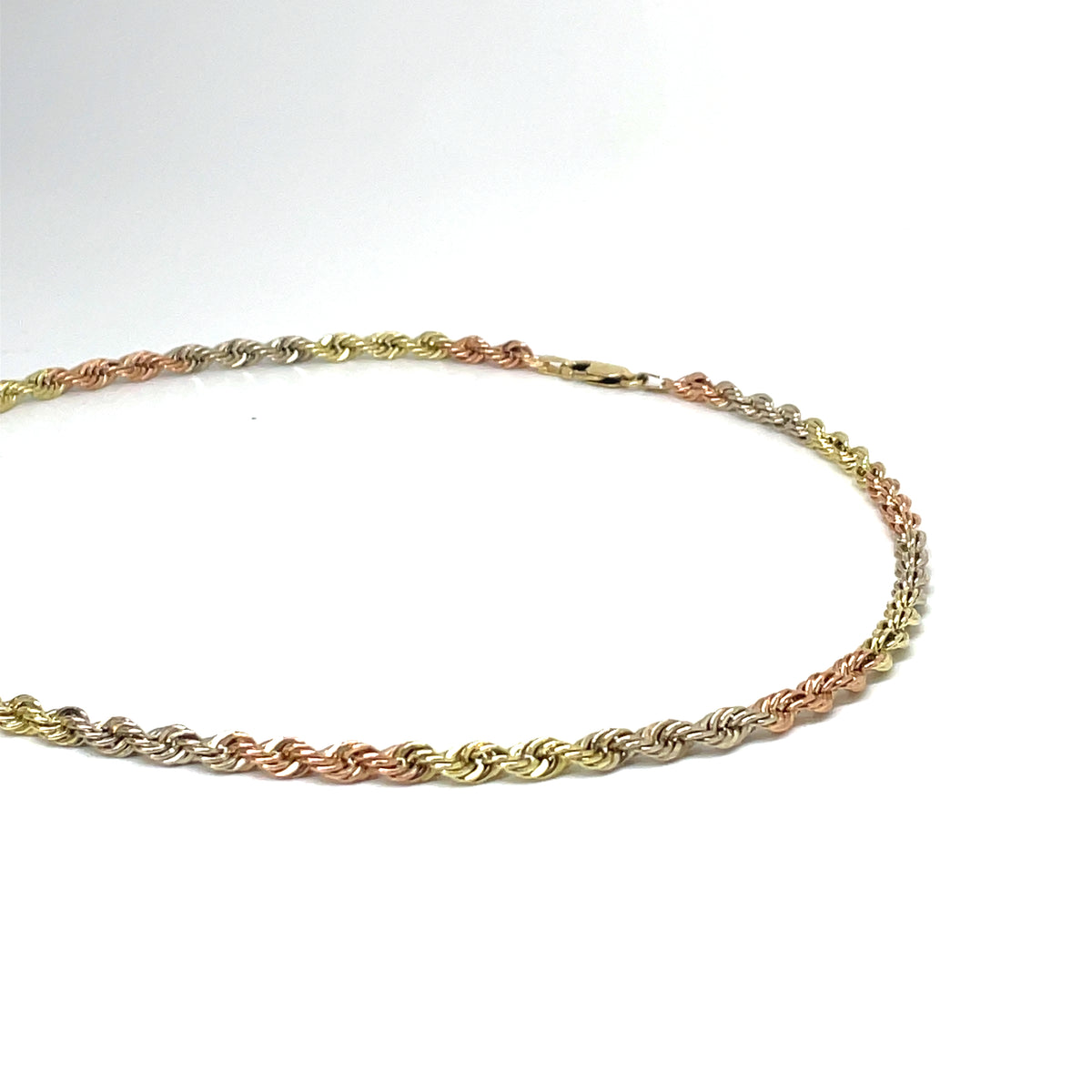 14k Made Italy White, Yellow and Pink Gold Necklace