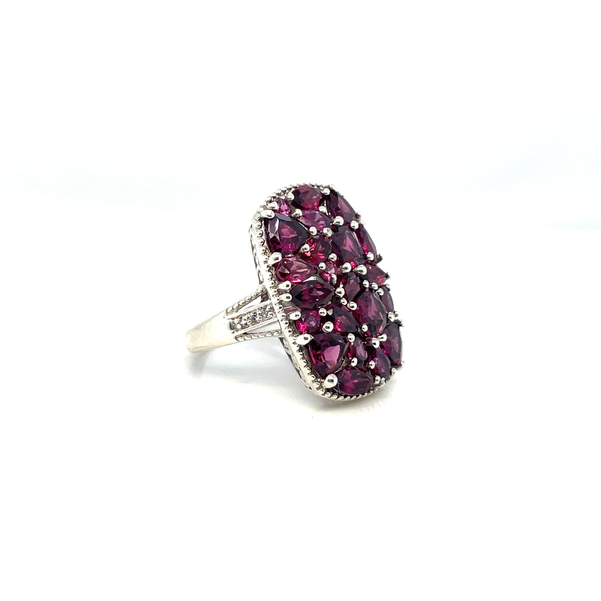 Silver Tourmaline and Diamond Ring