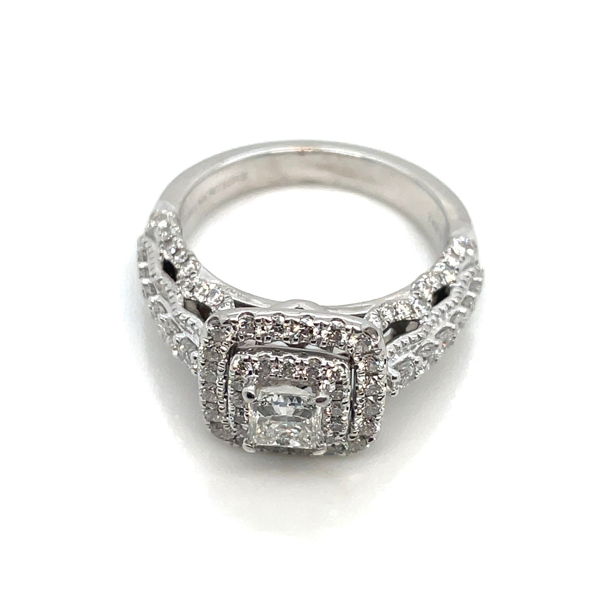 14k White Gold Engagement 1.5 CT TW Diamonds Ring