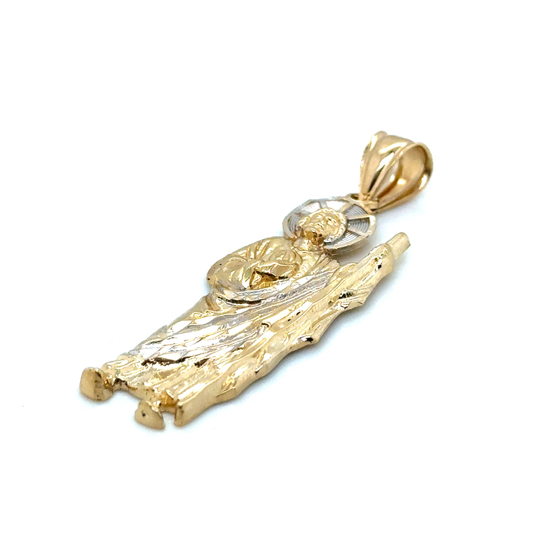 New 14k Yellow Gold San Judas Pendant