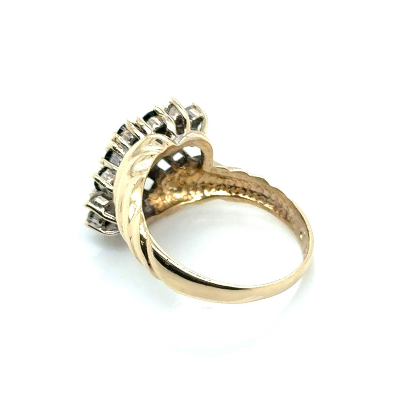14k Yellow Gold Sapphire and 0.65 CT TW Diamond Ring
