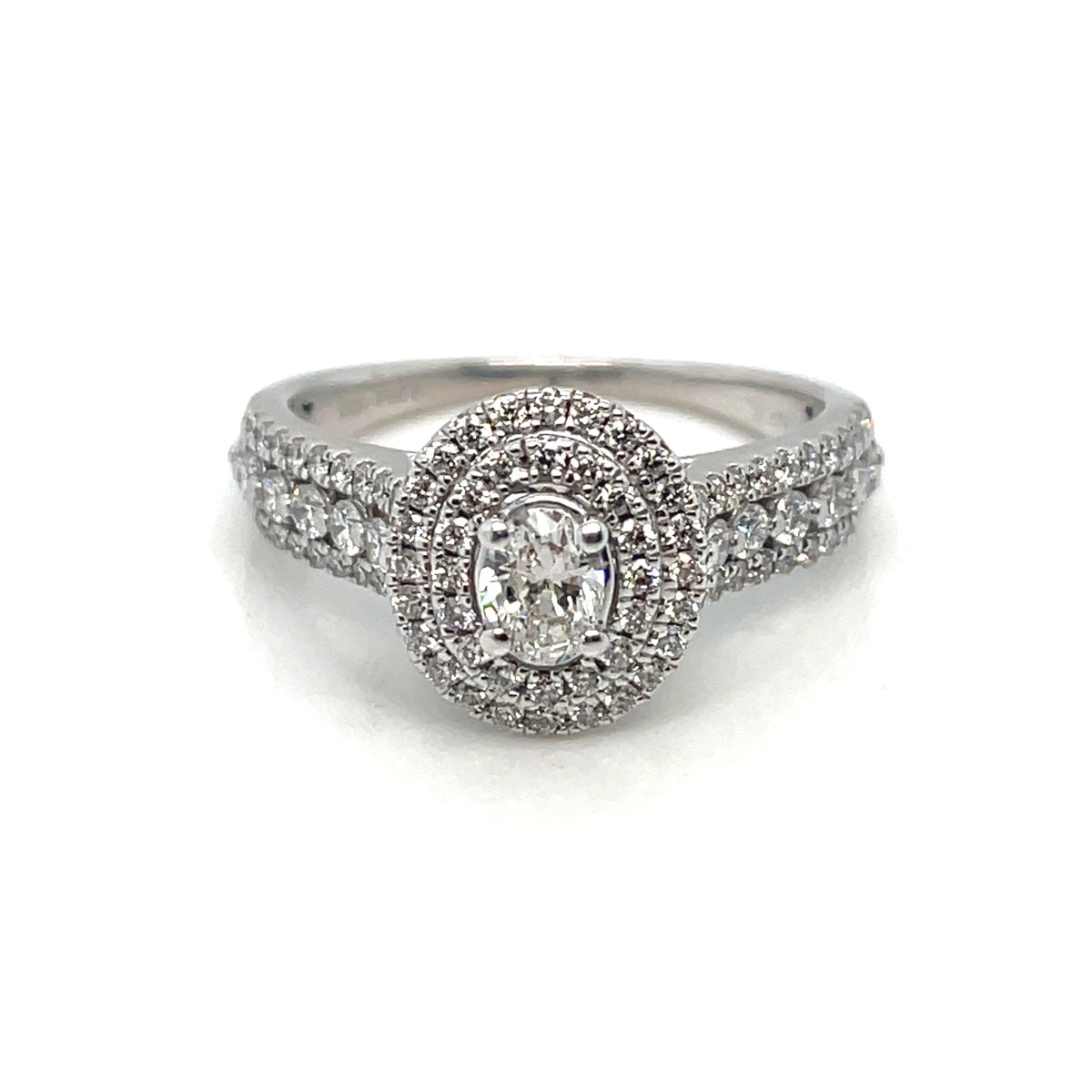 14k White Gold Engagement 1.55 CT TW Diamonds Ring
