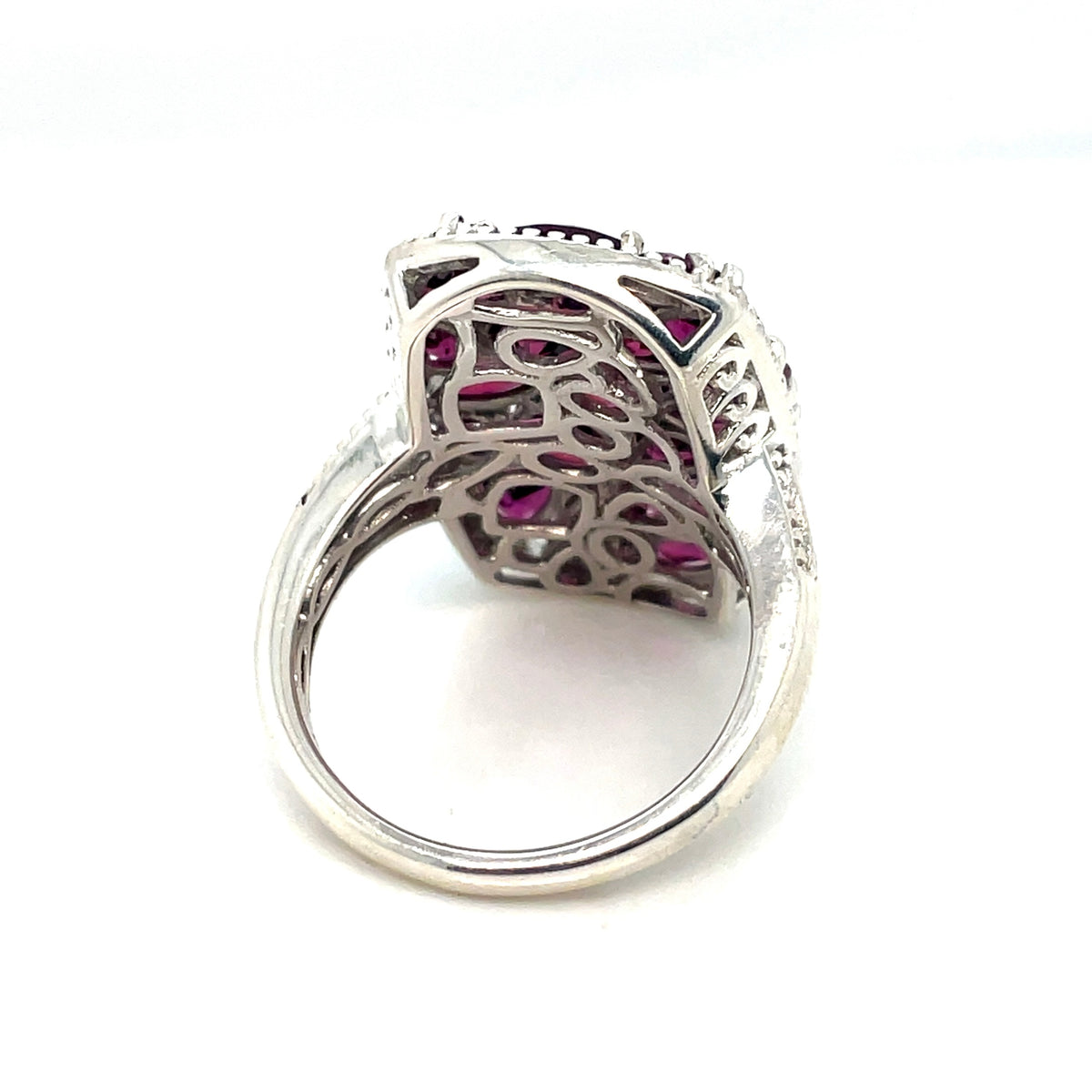 Tourmaline Silver Diamond Ring