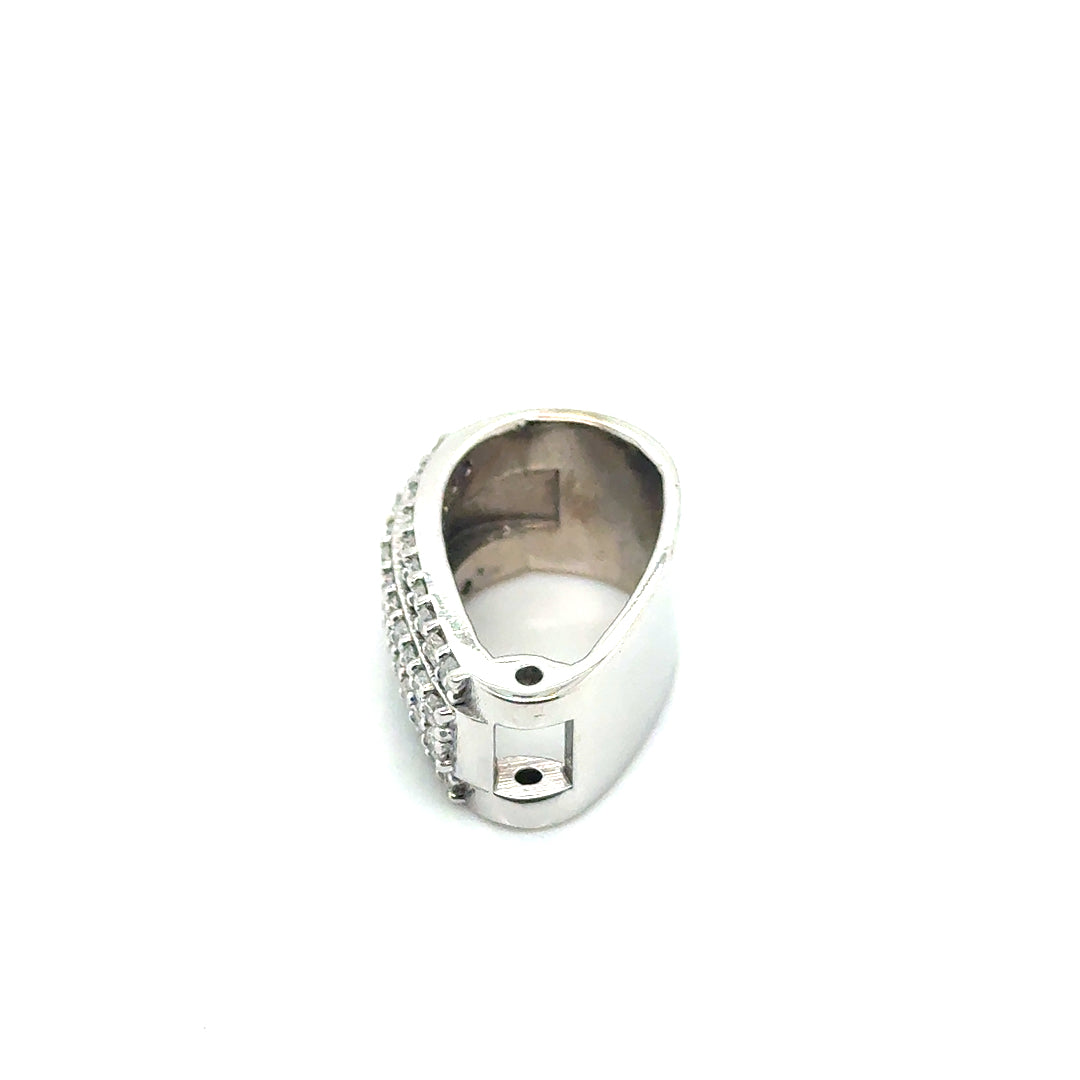 New 14k White Gold 1 CT TW Natural Diamond Bail