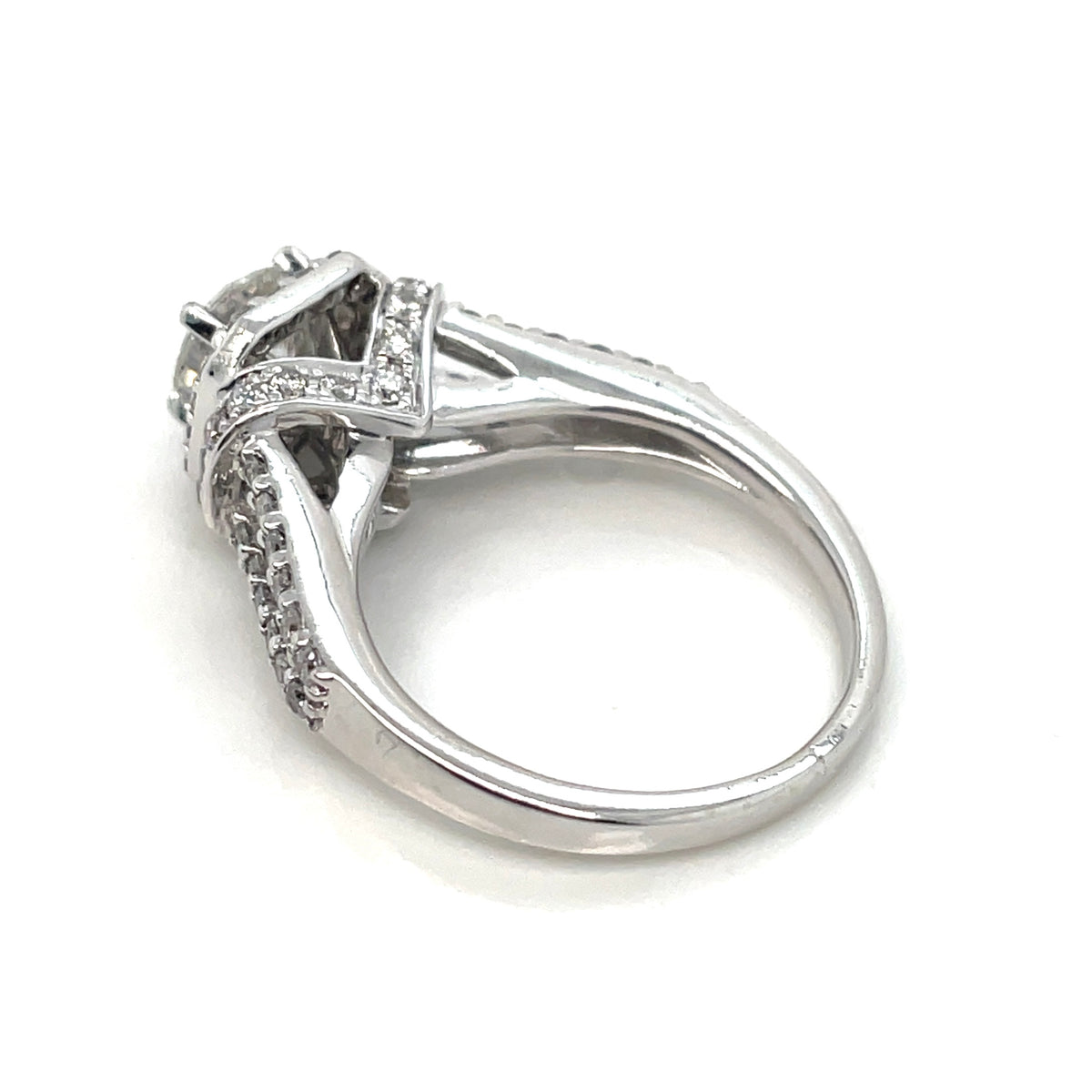14k White Gold Engagement 1.55 CT TW Diamonds Ring