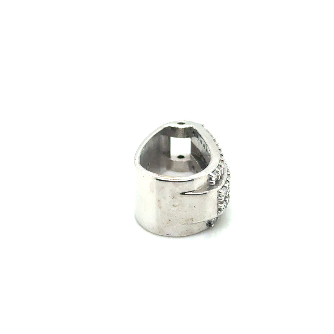 New 14k White Gold 1 CT TW Natural Diamond Bail