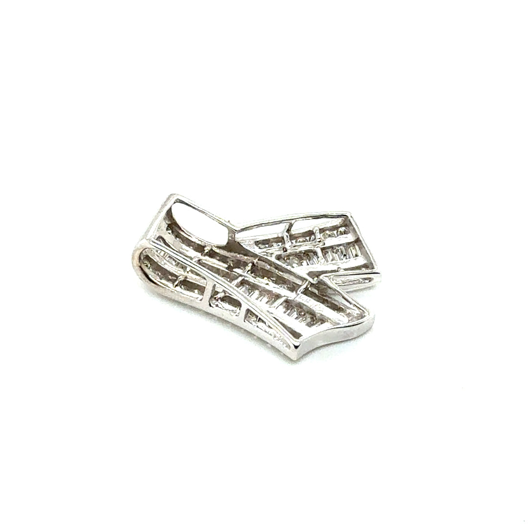 New 14k White Gold 2 CT TW Diamond Pendant