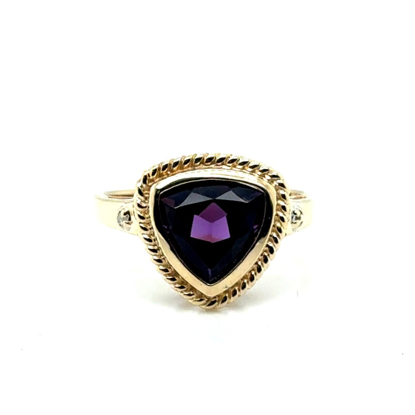 New 10k Yellow Gold Amethyst Ring