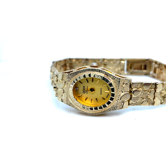 10k Yellow Gold Geneve Lady's Classic Nugget Watch