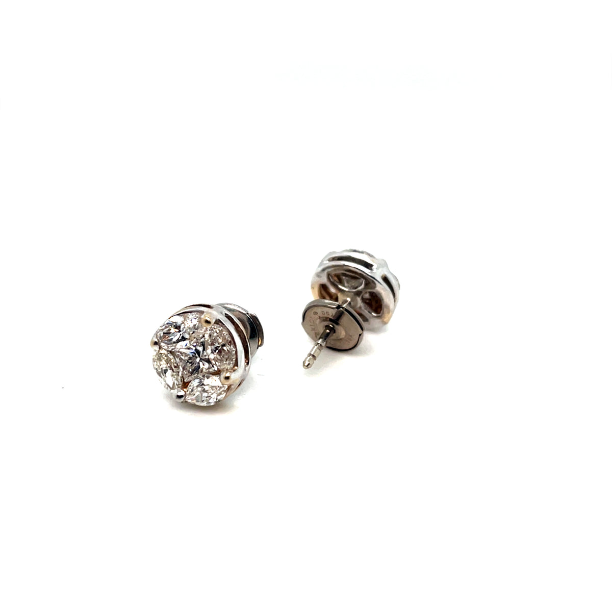18k White Gold 1.2 CT TW Diamonds Earrings