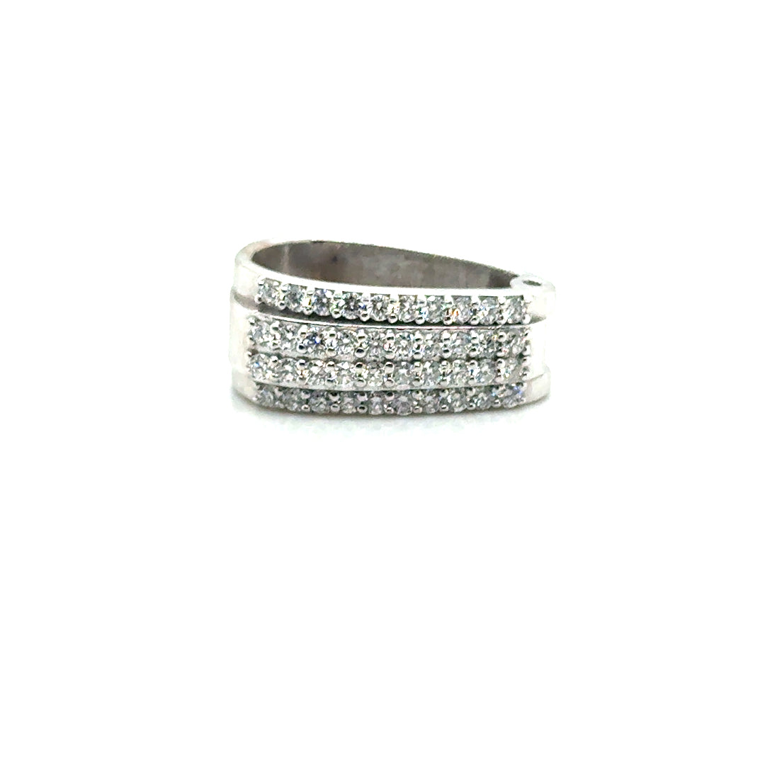 New 14k White Gold 1 CT TW Natural Diamond Bail
