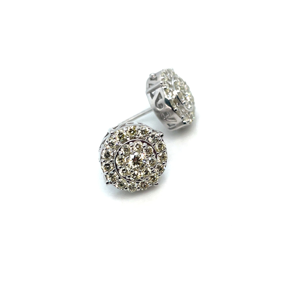 14k White Gold 1.5 CT TW Diamonds Earrings