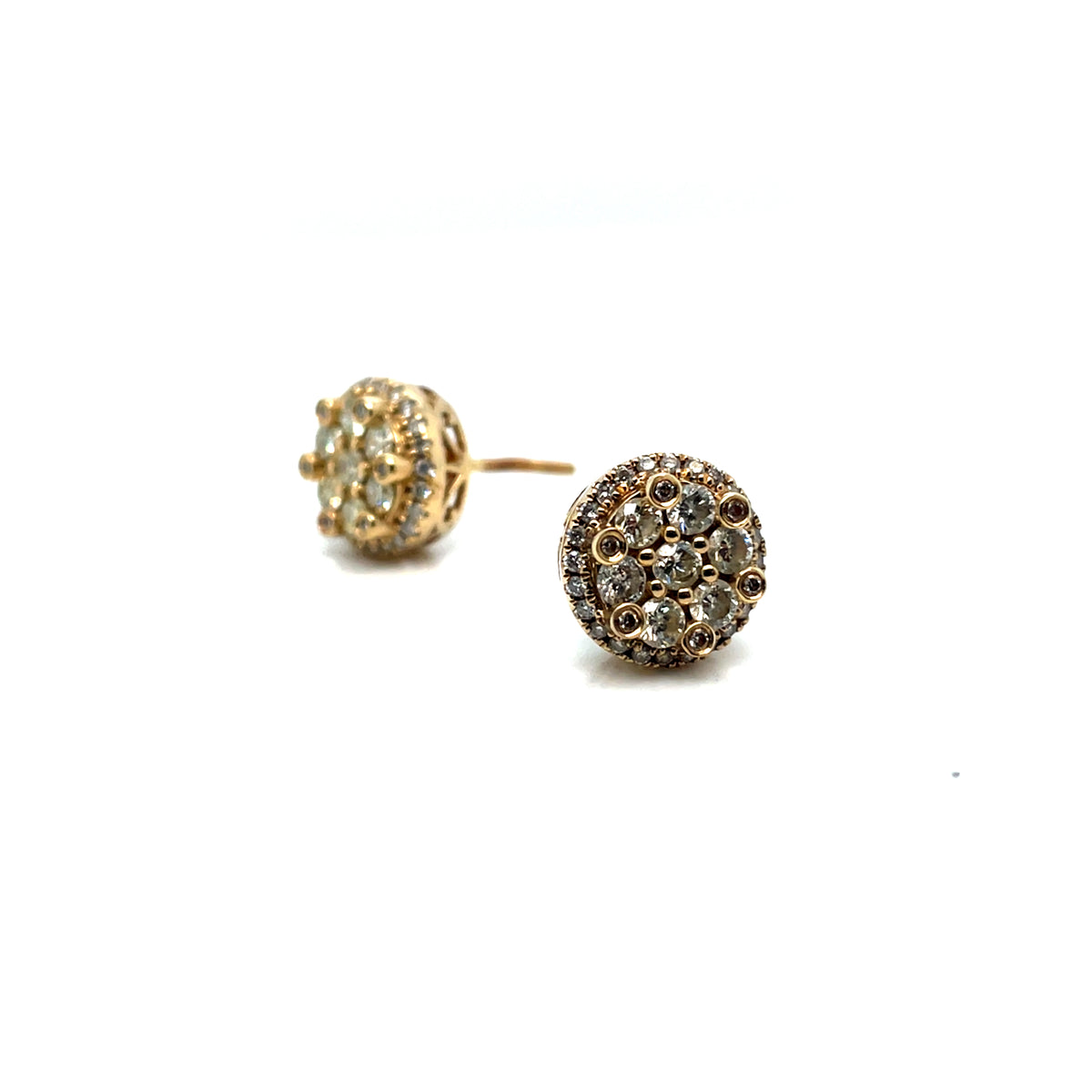 14k Yellow Gold 1.4 CT TW Diamond Earrings