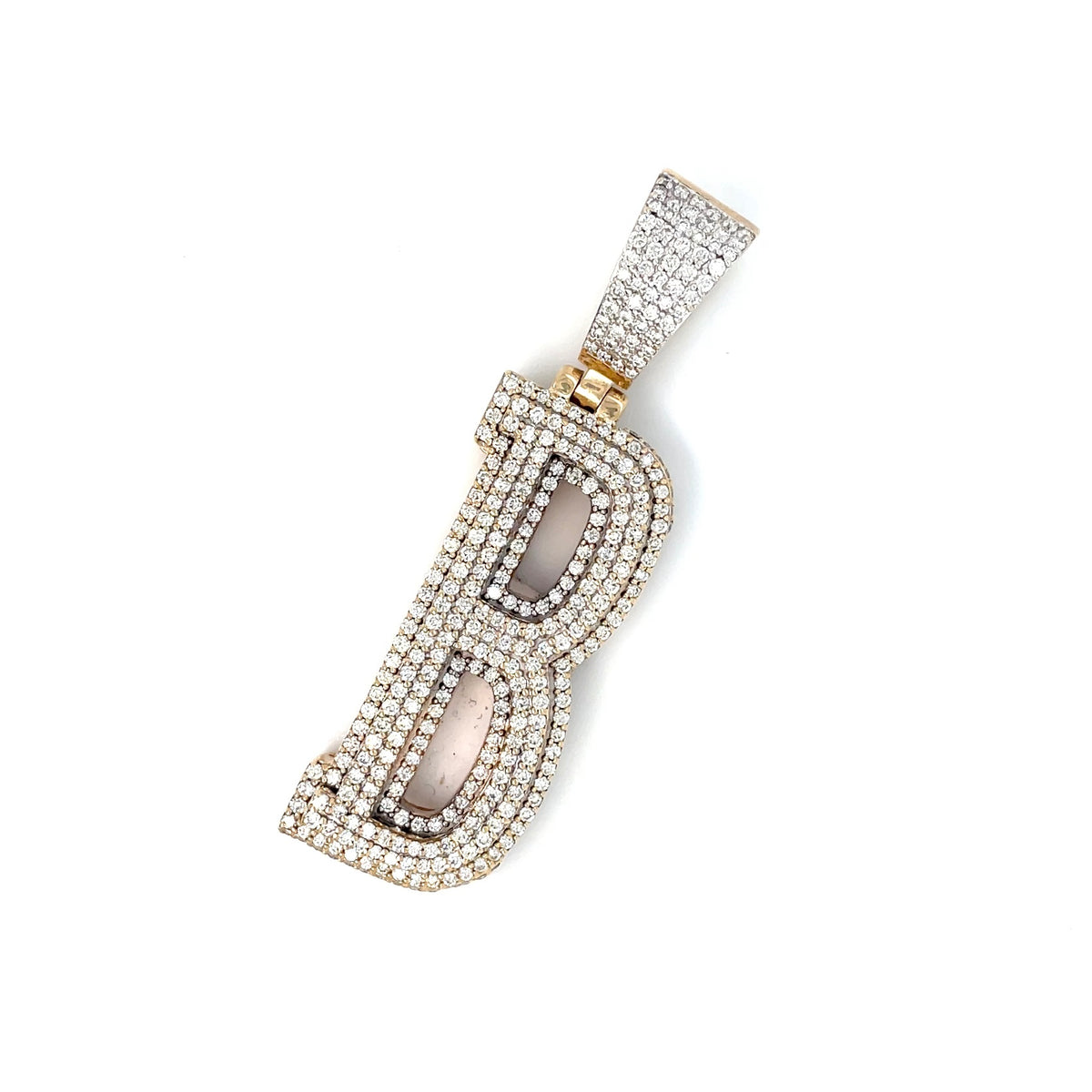 10k Yellow Gold 3 CT TW Diamond Letter “B” Pendant