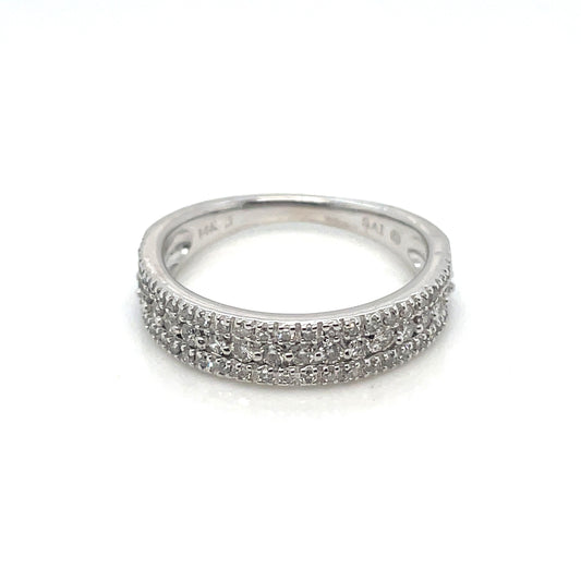 14k White Gold Engagement 0.90 CT TW Diamonds Ring