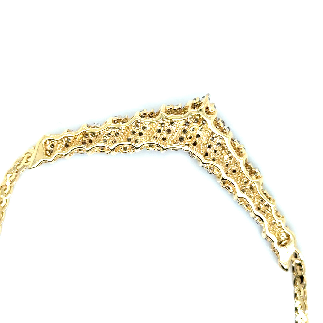 New 14k Yellow Gold Made in Italy 3 CT TW Diamond Necklace