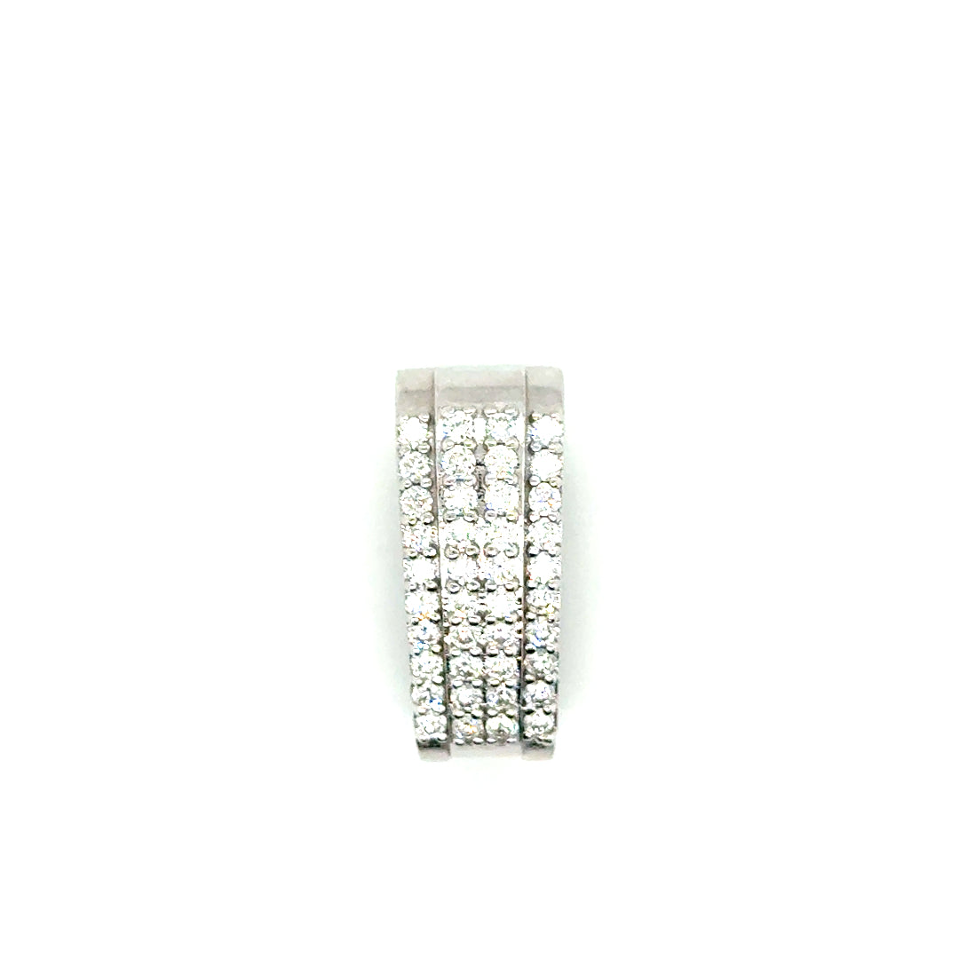 New 14k White Gold 1 CT TW Natural Diamond Bail