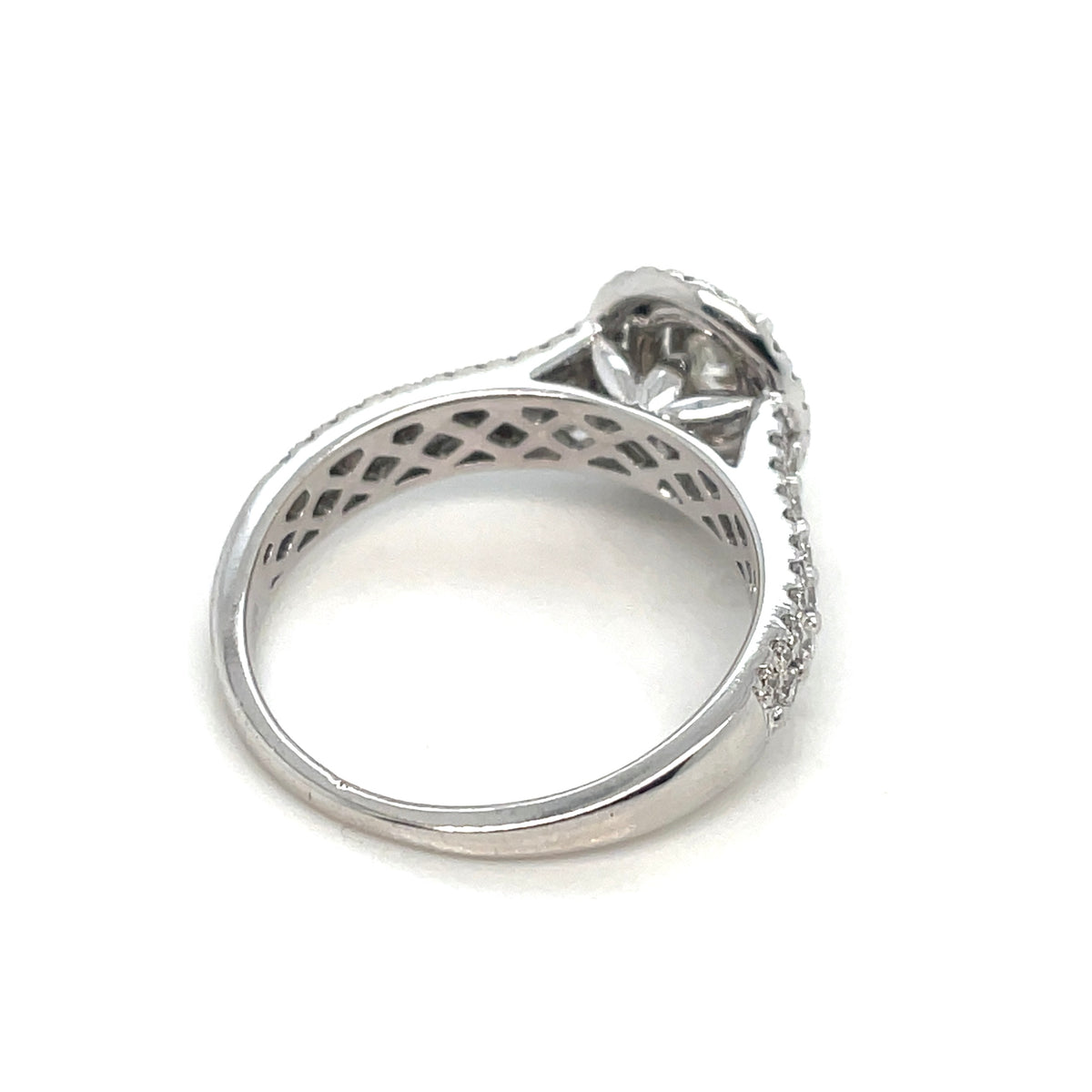 14k White Gold Engagement 1.55 CT TW Diamonds Ring