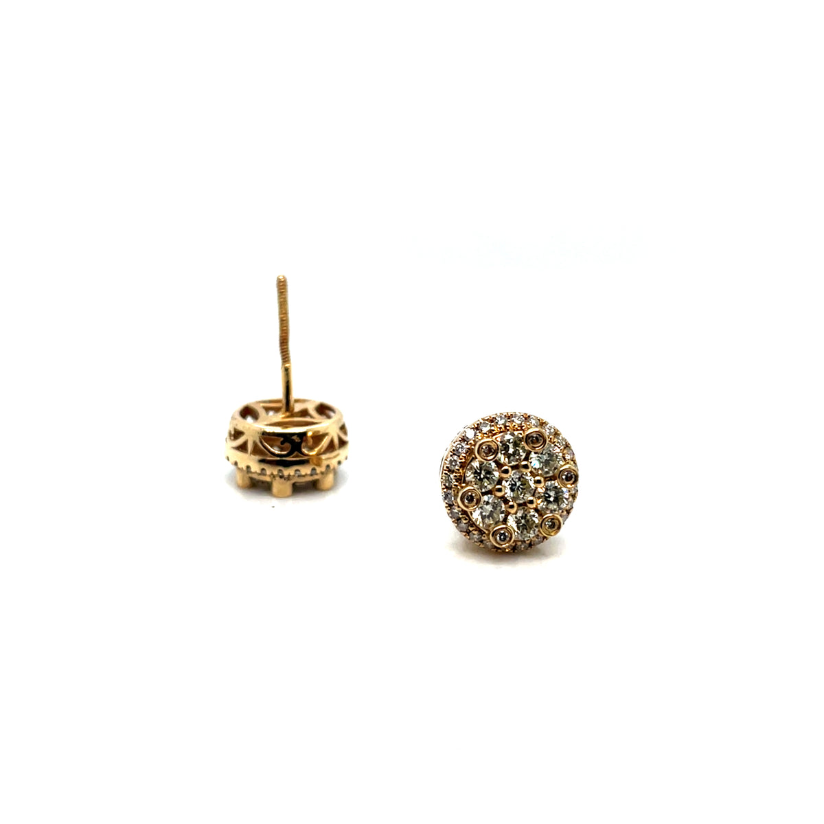 14k Yellow Gold 1.4 CT TW Diamond Earrings