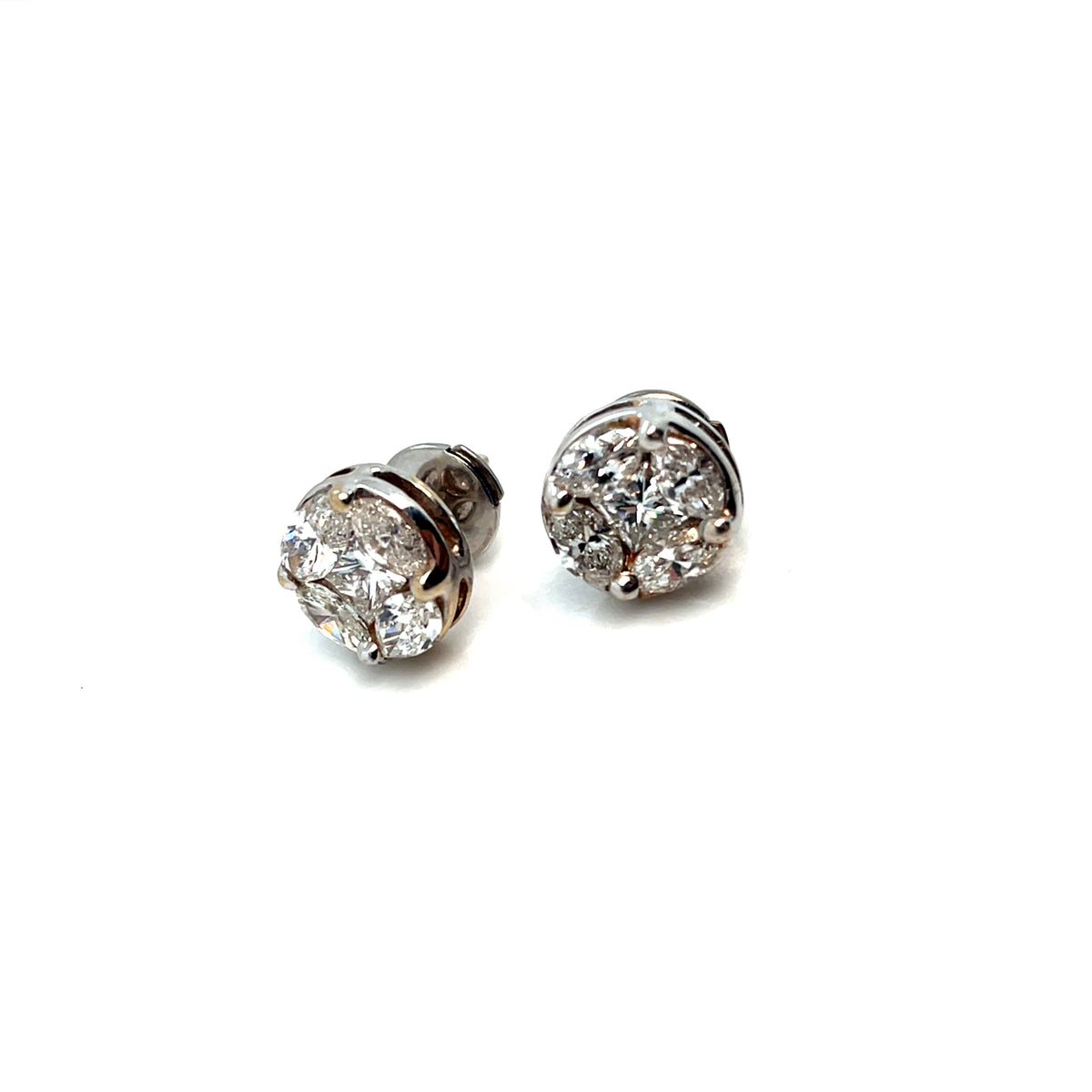 18k White Gold 1.2 CT TW Diamonds Earrings