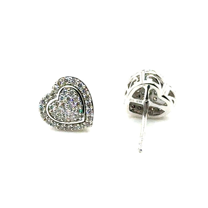 14k White Gold 0.60 CT TW Diamond Heart Pendant
