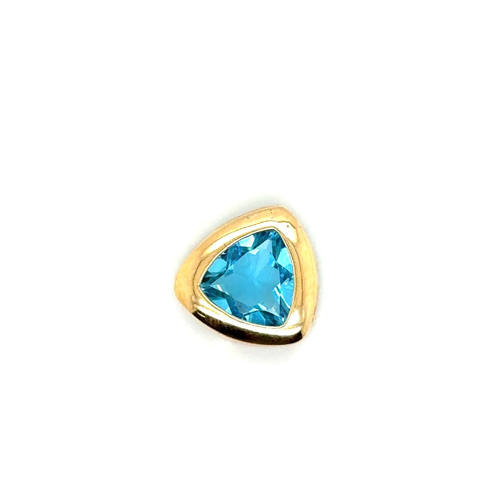New 14k Yellow Gold Topaz Triangle Pendant