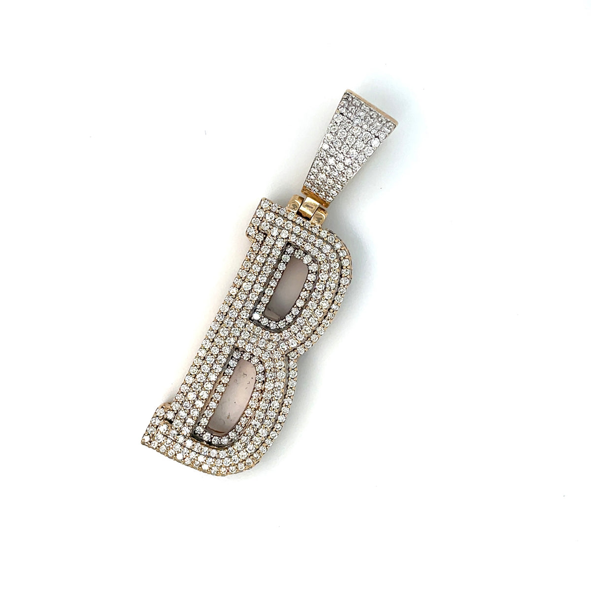 10k Yellow Gold 3 CT TW Diamond Letter “B” Pendant