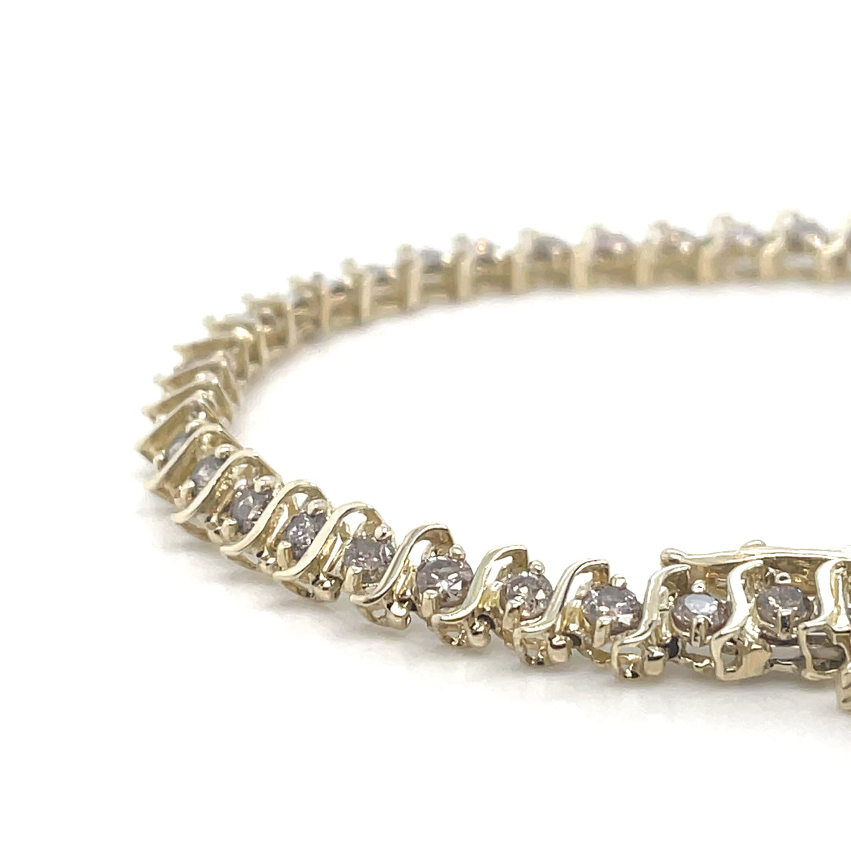 14k Yellow Gold 2.2 CT TW Shampagne Diamonds Bracelet